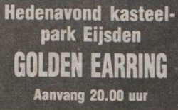 Golden Earring show announcement August 12, 1980 Eijsden